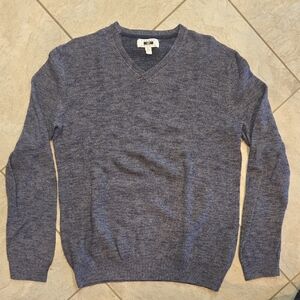 Joseph Abboud Heathered Blue V-Neck Sweater XL 100% Cotton